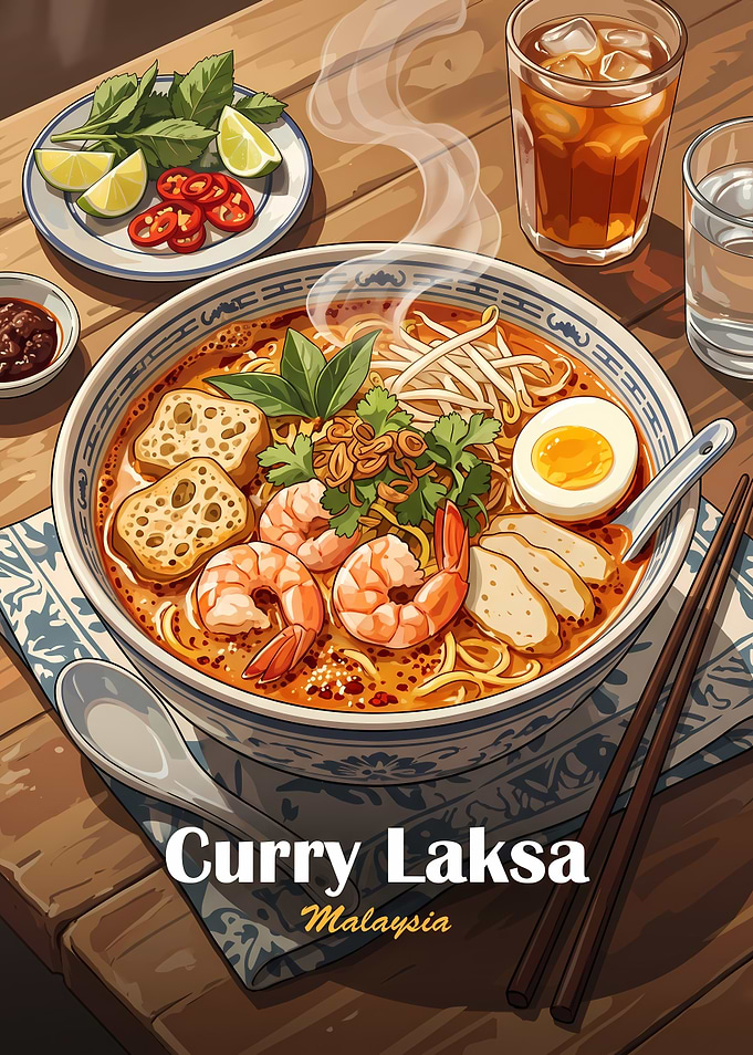 Delicious Malaysian Curry Laksa Bowl