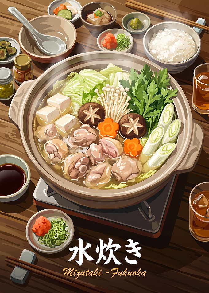 Traditional Japanese Mizutaki Hot Pot