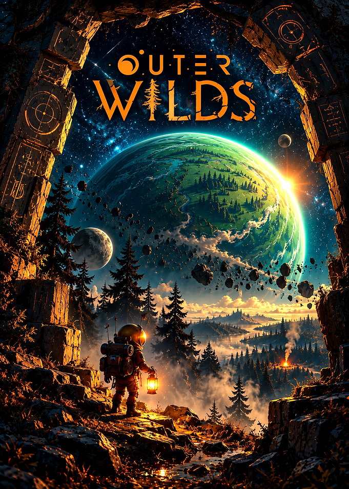 Outer Wilds Space Exploration Poster