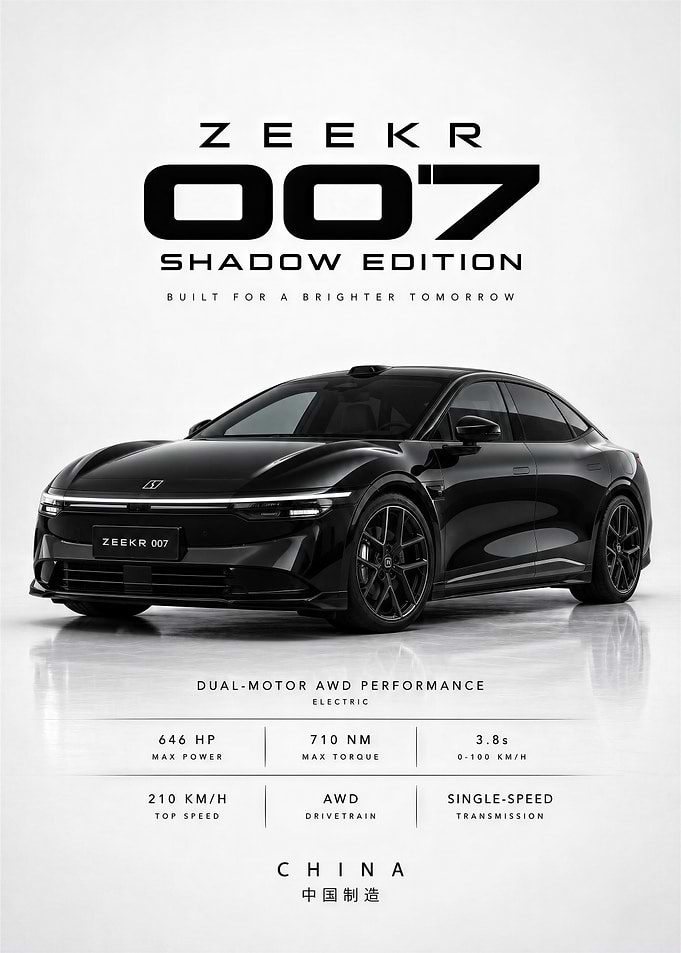 Zeekr 007 Shadow Edition Car Poster