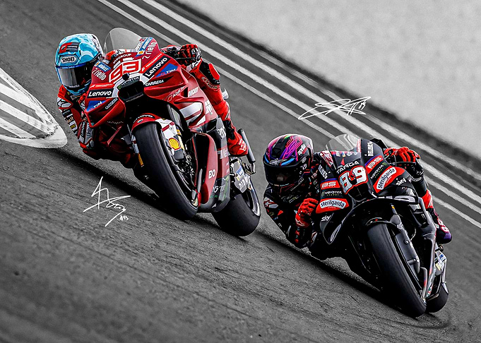 MotoGP Riders Racing on Track