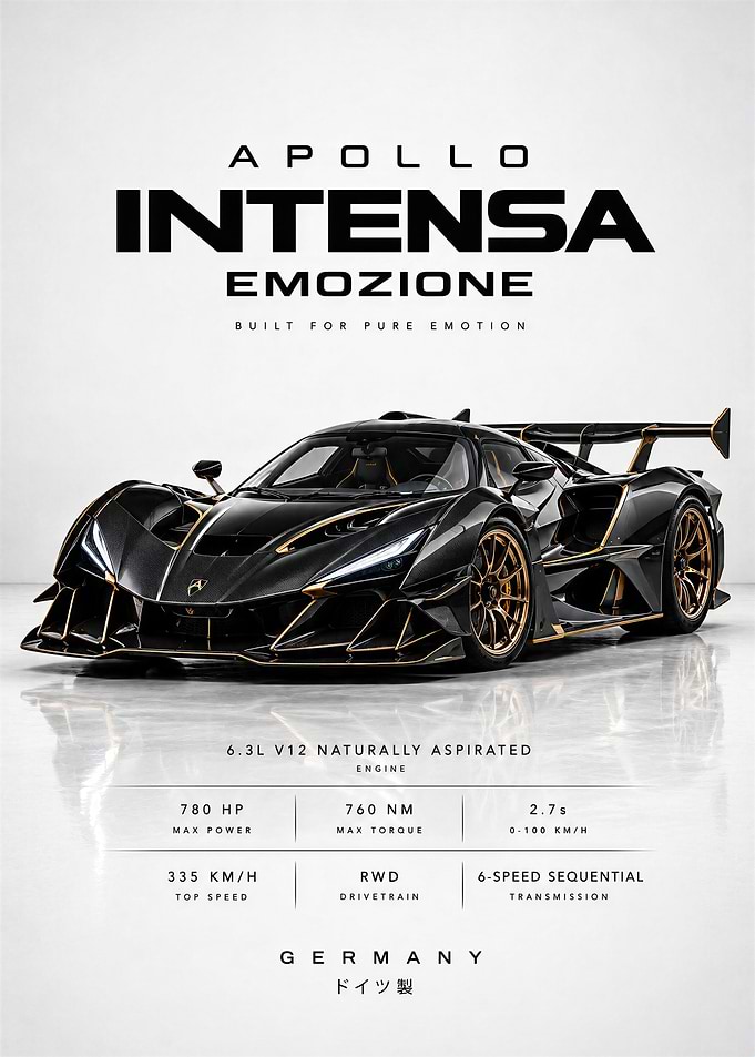Apollo Intensa Emozione Hypercar Poster
