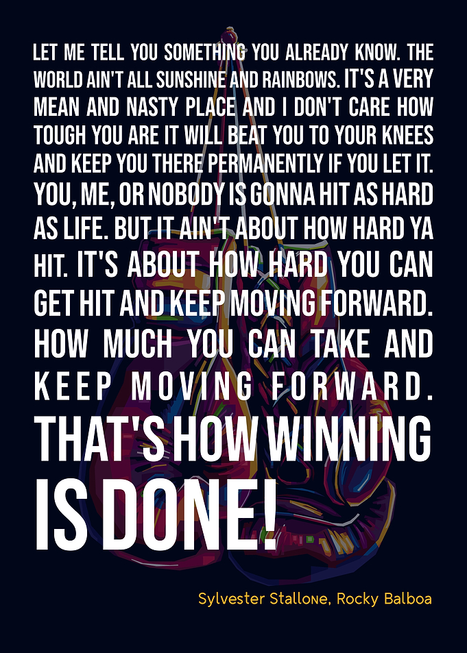Rocky Balboa Inspirational Boxing Quote Poster