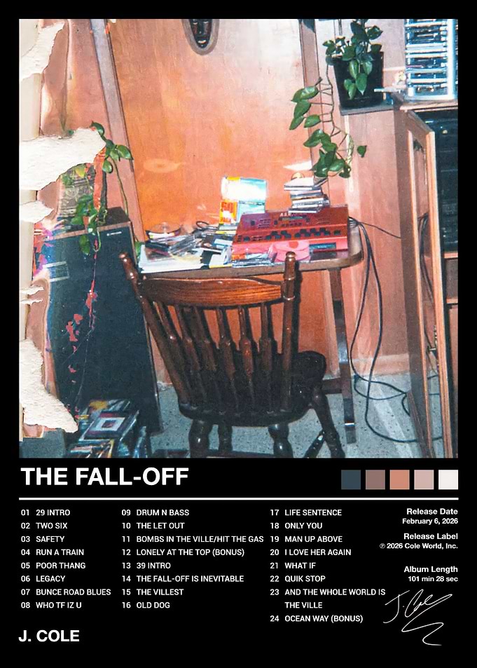 J. Cole The Fall-Off Album Poster