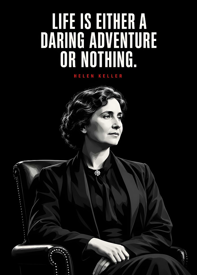 Helen Keller Inspirational Quote Poster