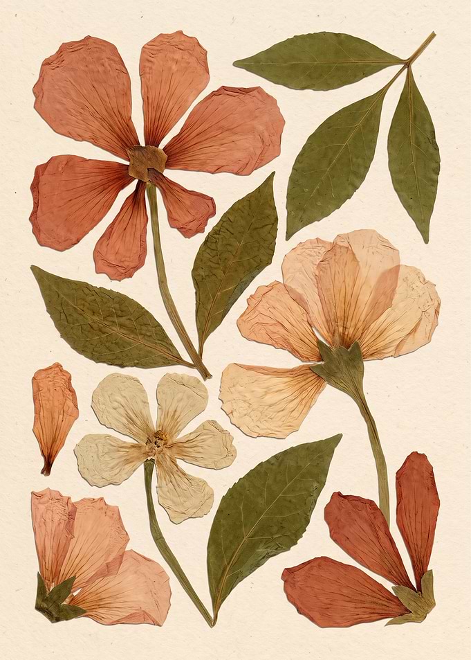 Pressed Dried Flower Botanical Arrangement