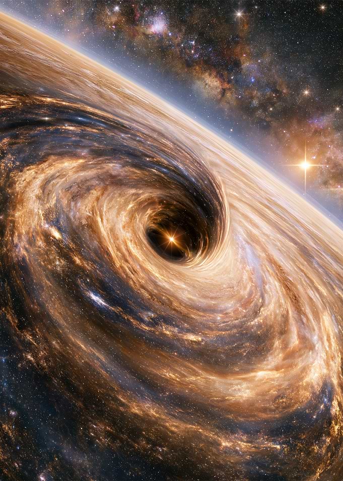 Cosmic Black Hole Swirling Vortex