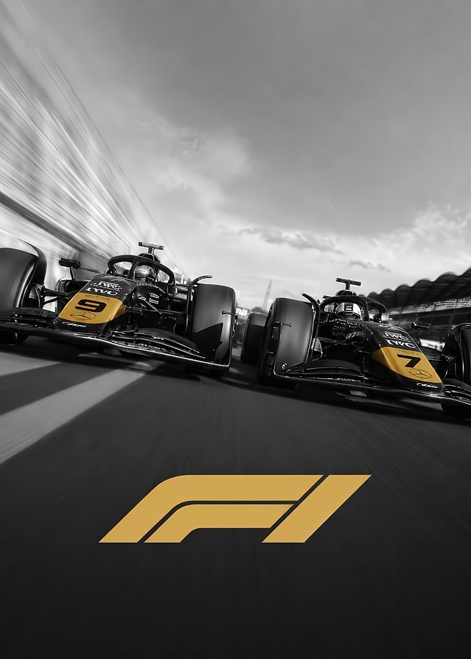 Formula 1 Racing Cars Action Shot