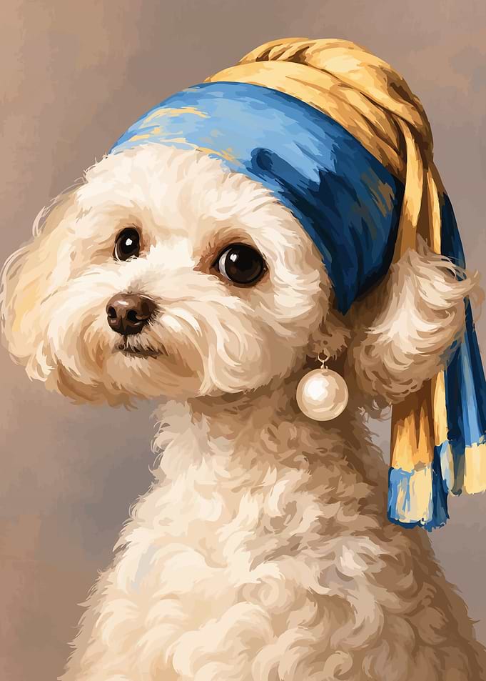 Poodle with a Pearl Earring