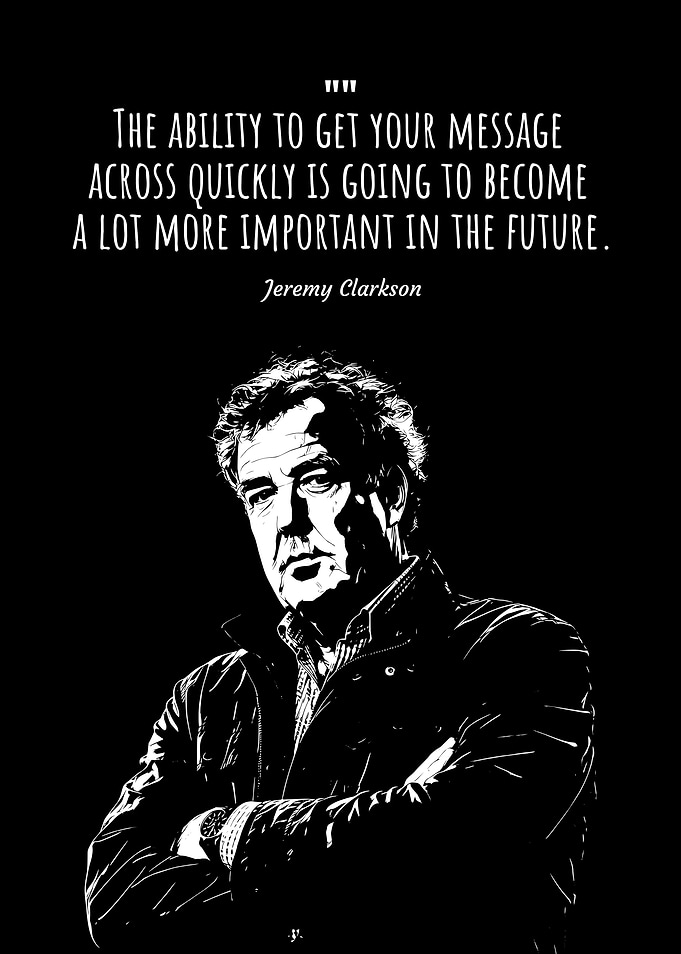 Jeremy Clarkson Bold Stencil Portrait & Quote Art