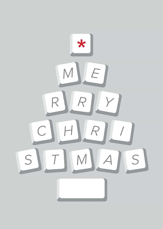 Keyboard Key Christmas Tree Graphic