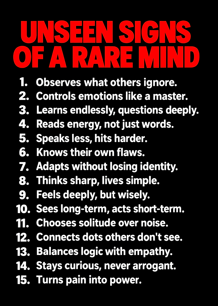 Unseen Signs of a Rare Mind
