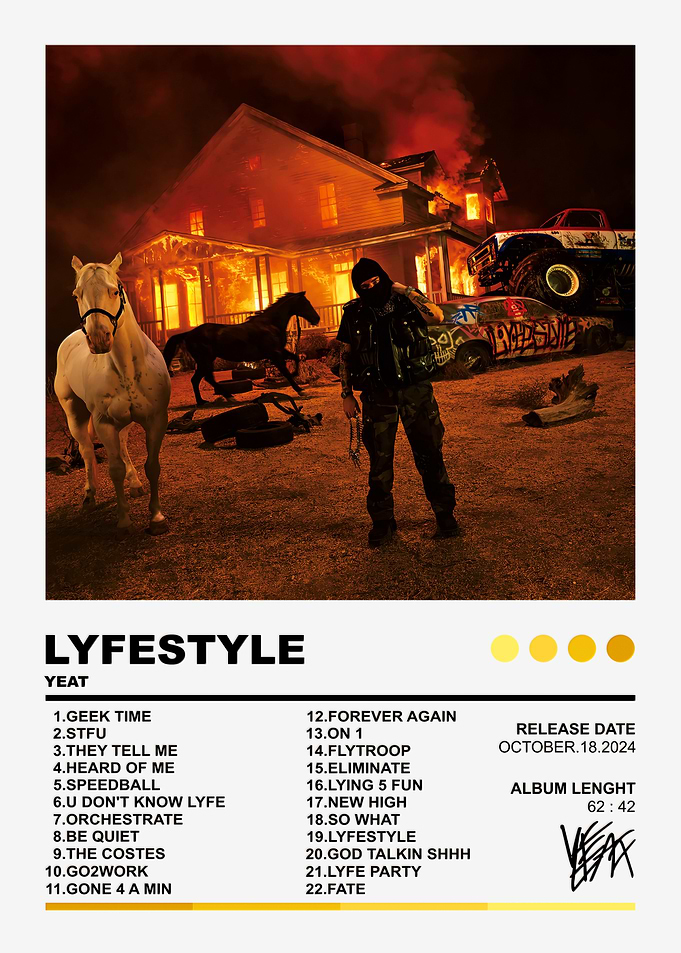 Yeat Lyfestyle Album Poster
