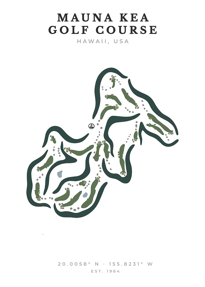 Mauna Kea Golf Course Minimalist Map Print