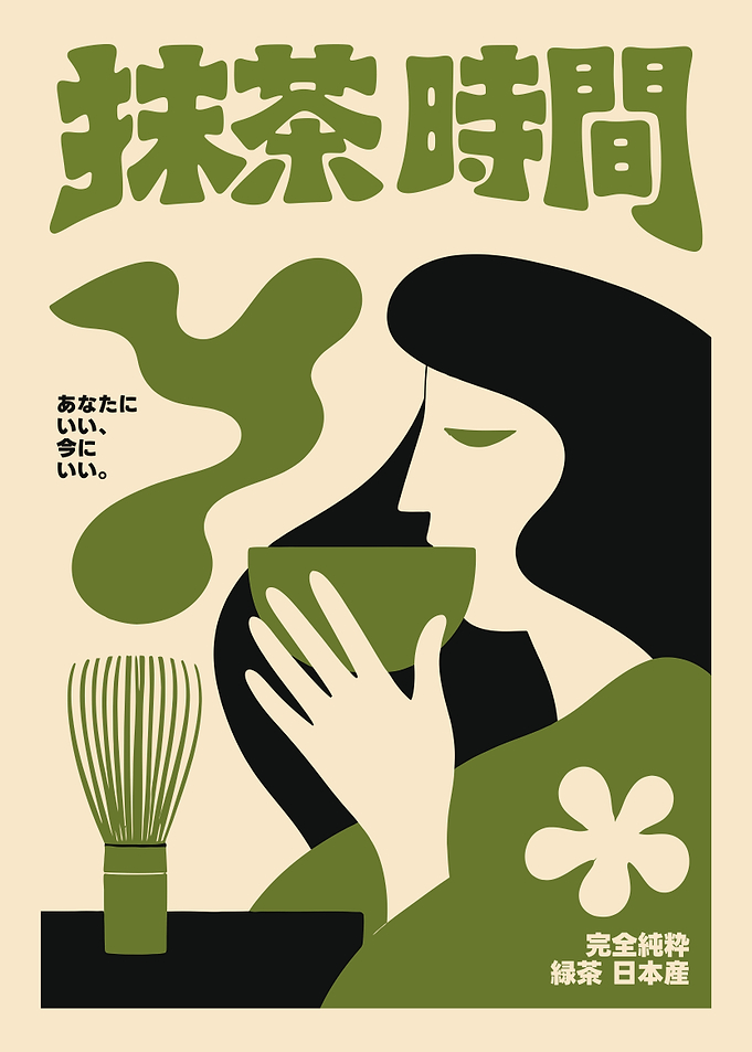 Minimalist Matcha Tea Time Poster