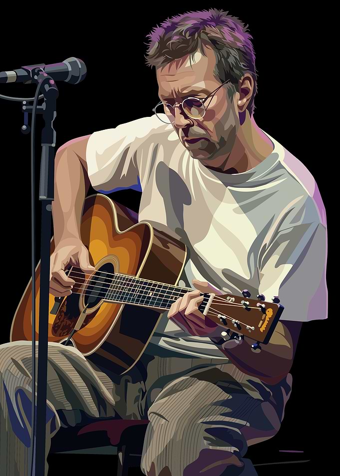 Eric Clapton Playing Acoustic Guitar