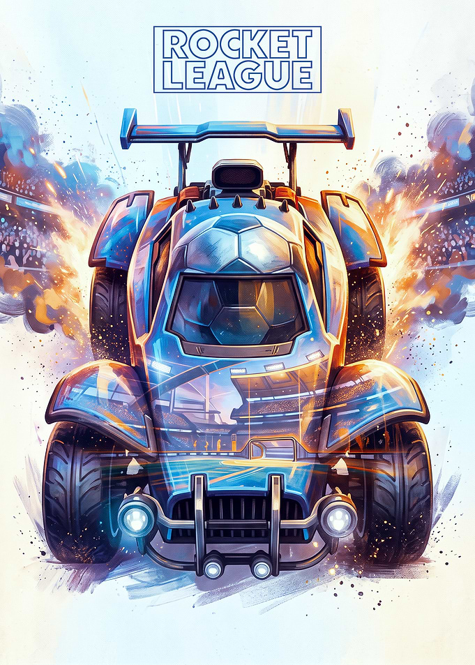 Rocket League Octane Car Poster