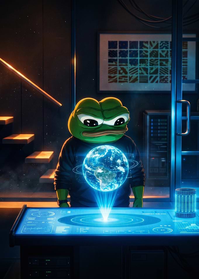 Pepe Hacker Earth Sci-Fi Poster