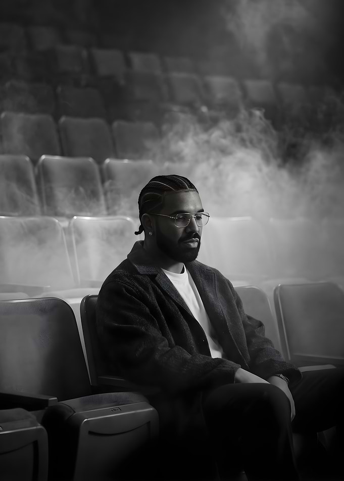 Drake Sitting in Empty Theater