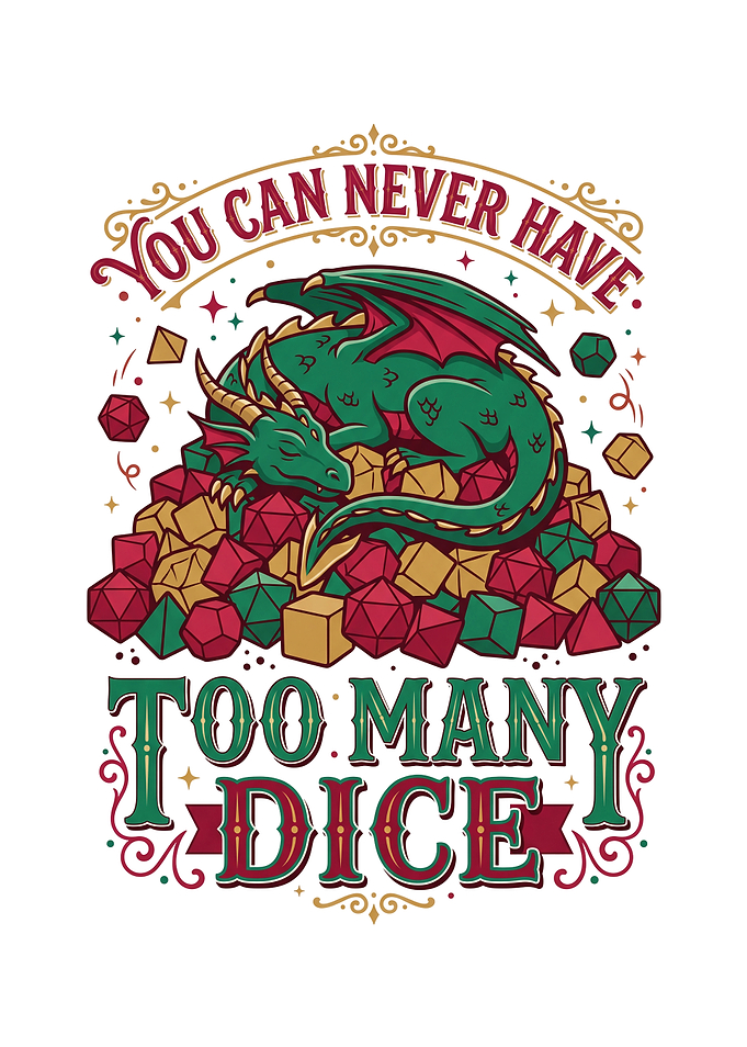 Dragon Sleeping on Dice Pile