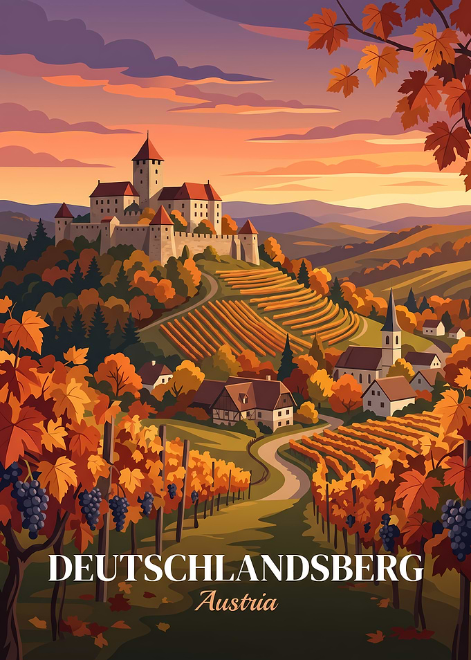 Deutschlandsberg Austria Autumn Vineyard Poster