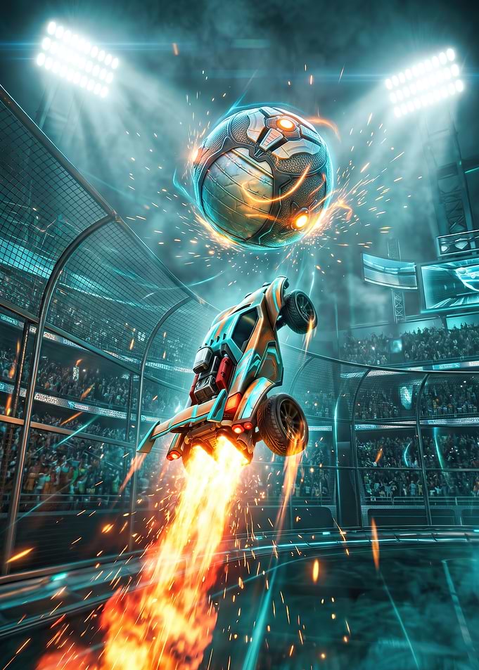 Rocket League Aerial Goal Action