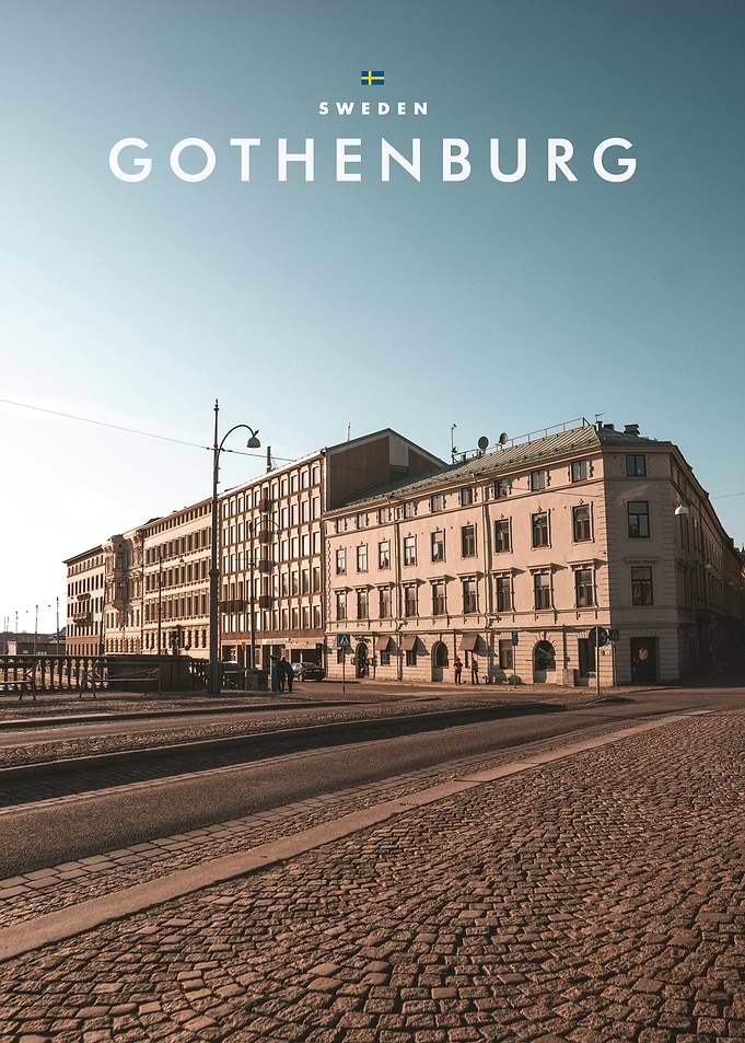 Gothenburg Sweden Cityscape Travel Poster