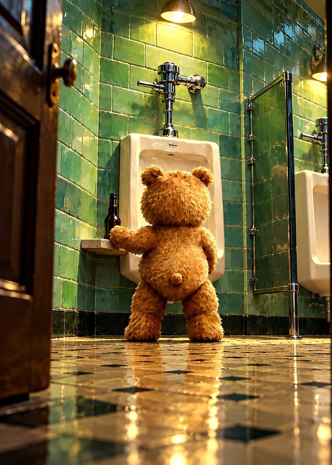 Ted Bear at the Urinal
