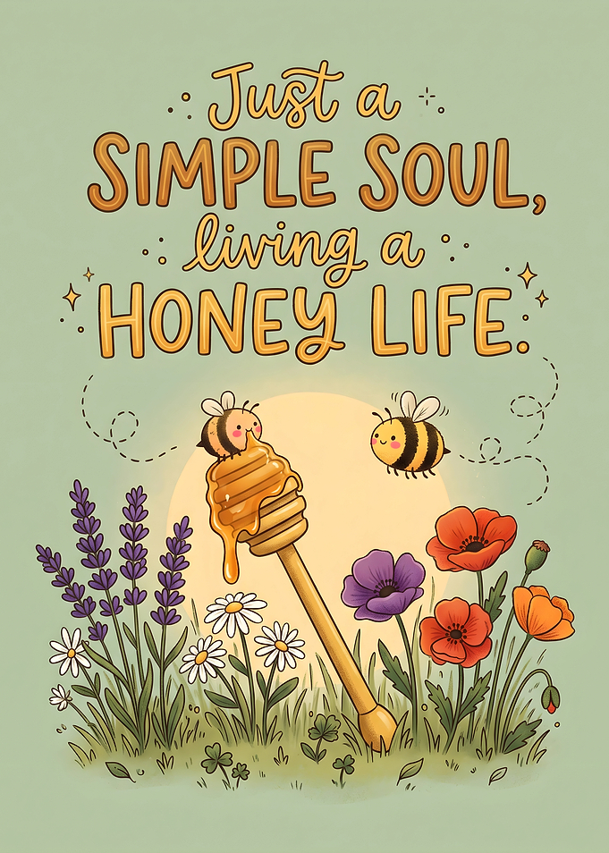 Cute Simple Soul Honey Life Bee Floral