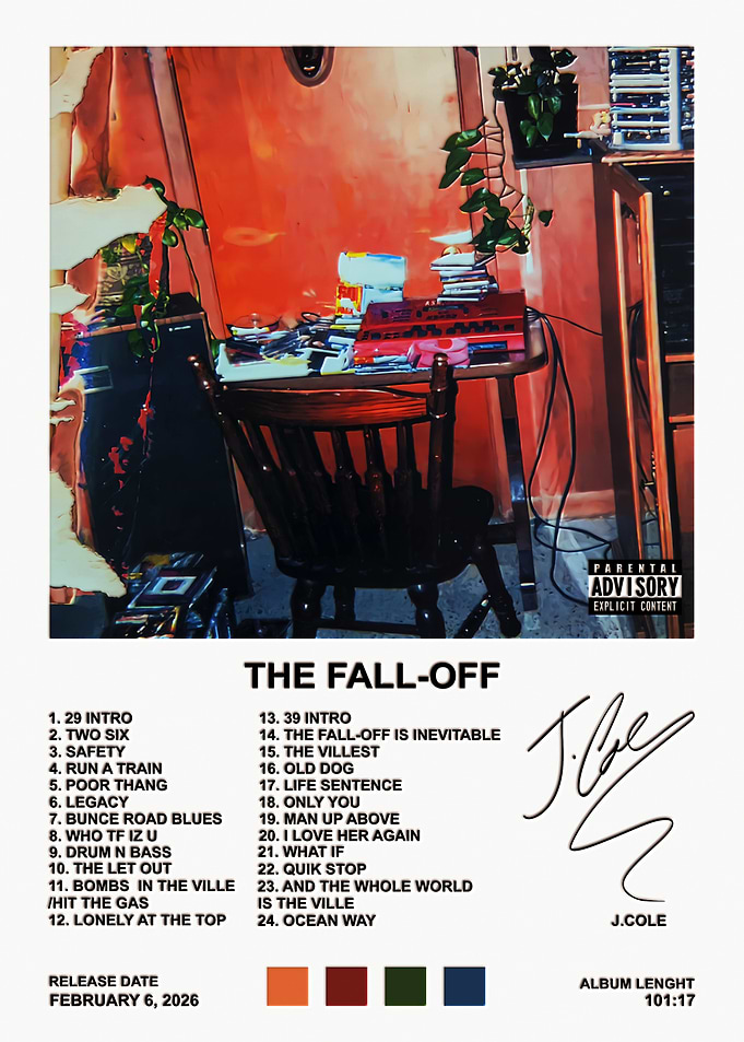J. Cole The Fall-Off Album Poster