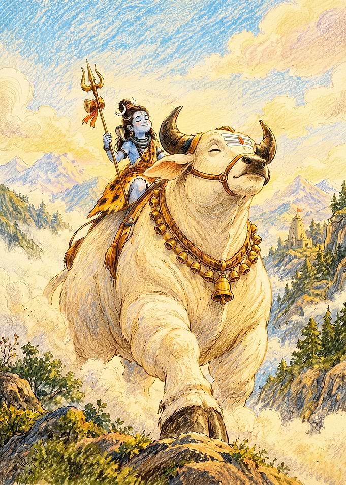Shiva Nandi Mountain Fantasy Art