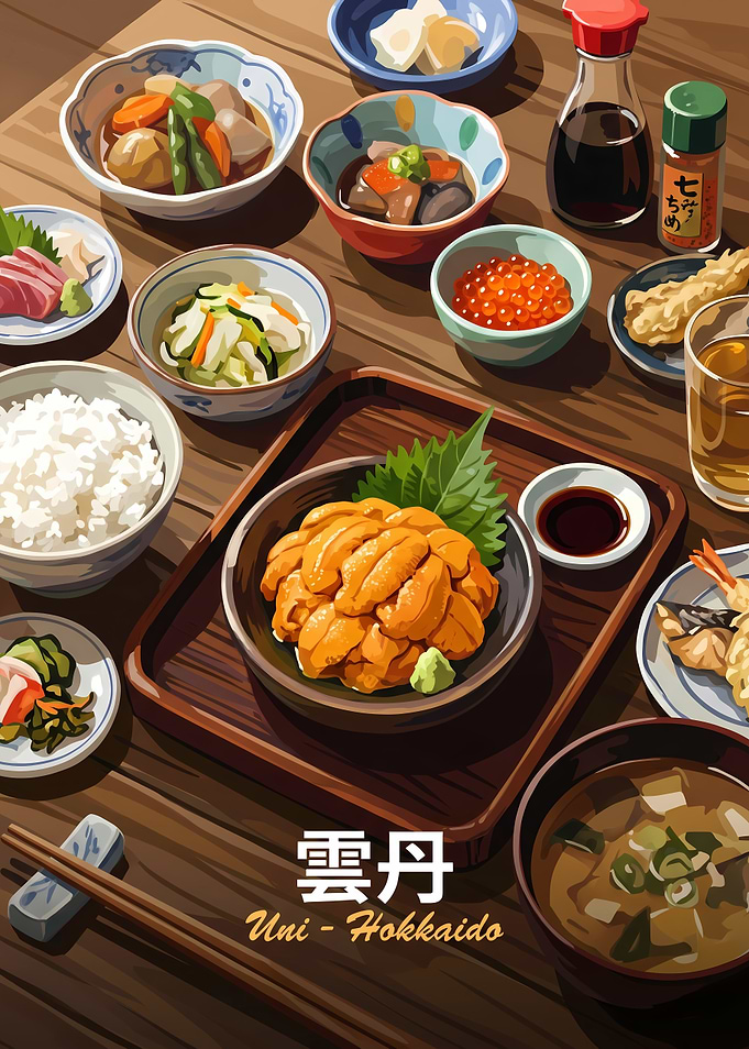 Traditional Hokkaido Uni Seafood Feast