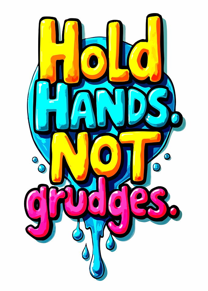 Hold Hands Not Grudges Typography Art