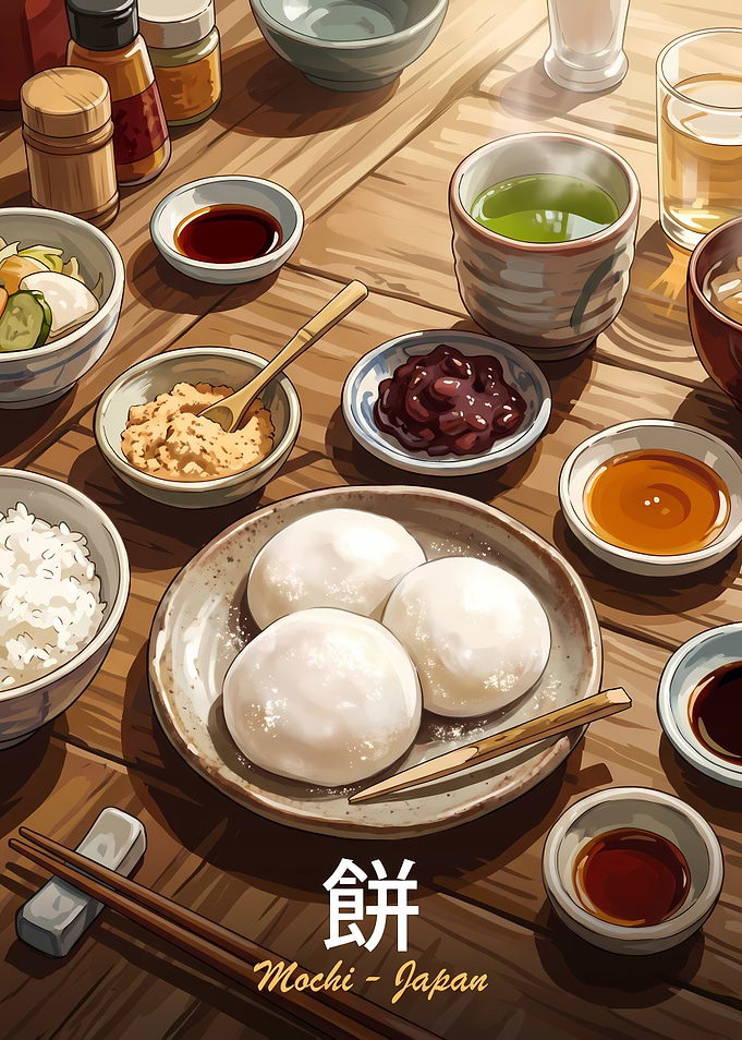 Traditional Japanese Mochi Meal