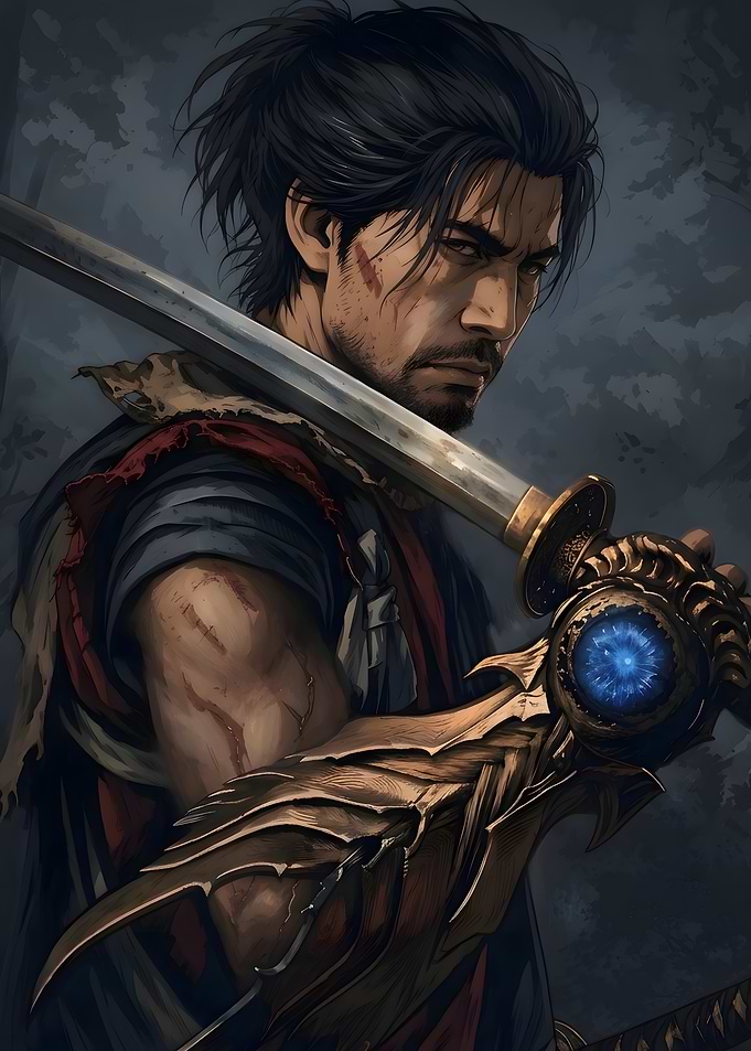 Samurai Warrior with Magical Gauntlet