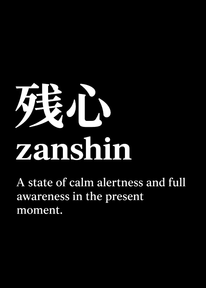 Zanshin Definition Minimalist Poster