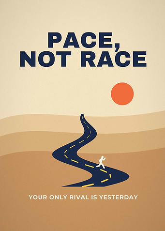 Pace Not Race Winding Desert Road Runner Poster