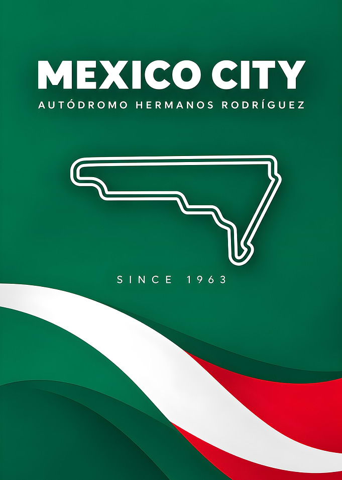 Mexico City Formula 1 Track Poster