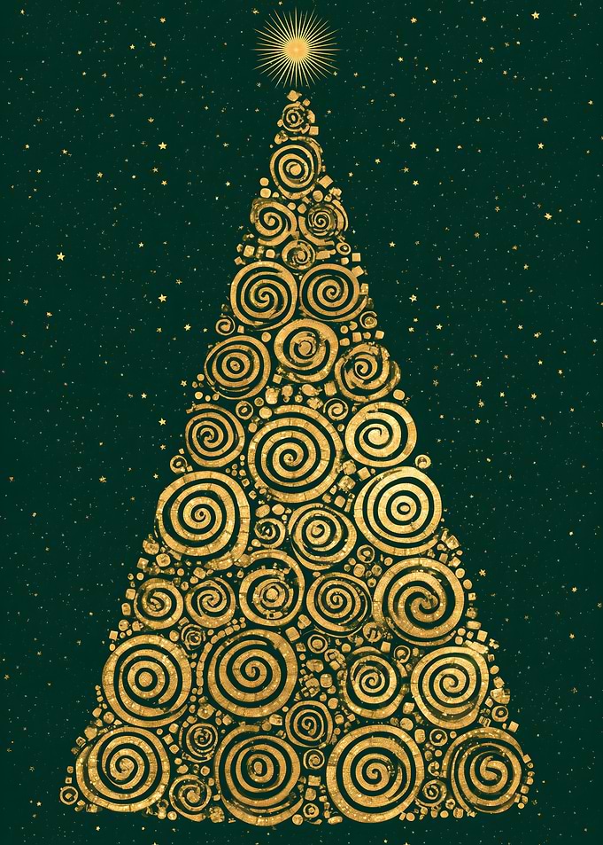 Golden Christmas Tree – Klimt Reimagined