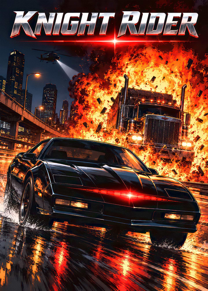 Knight Rider KITT Action Poster