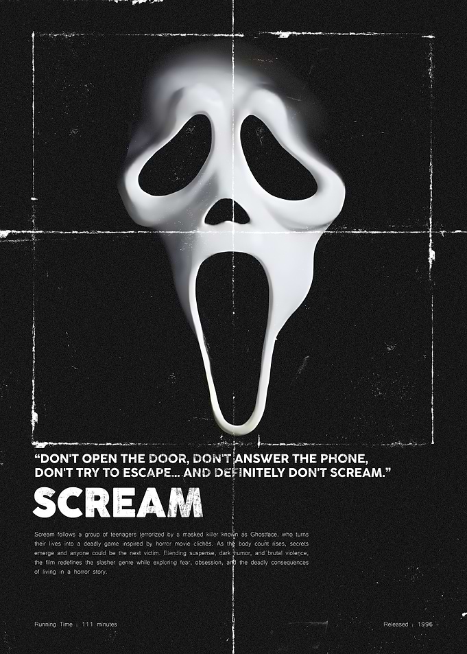 Scream Movie Ghostface Minimalist Poster