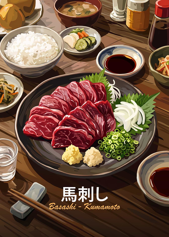 Basashi Horse Sashimi Japanese Meal