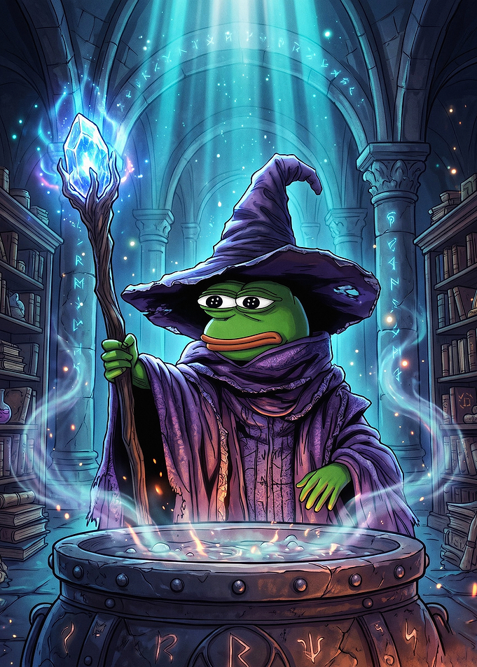 Frog Wizard Fantasy Art Poster