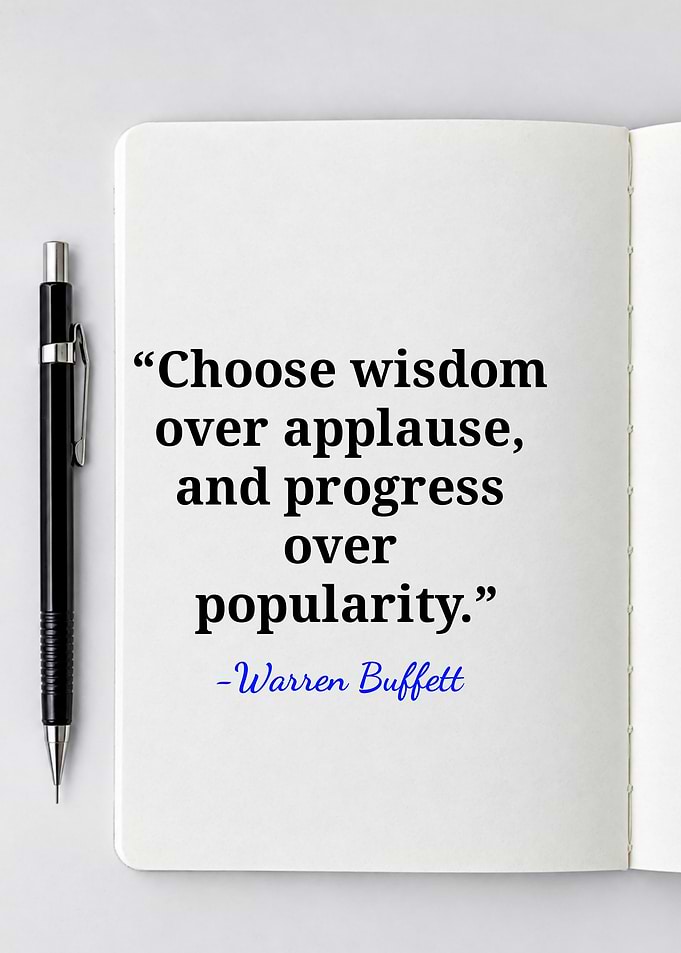 Warren Buffett Inspirational Quote Notebook