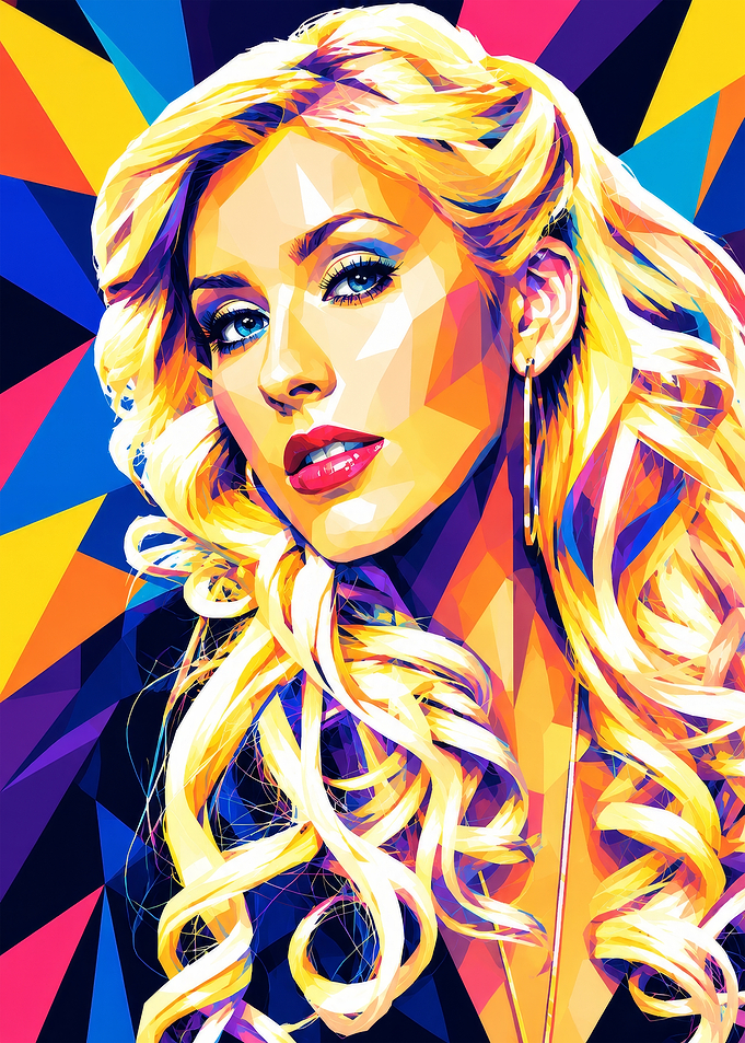 Christina Aguilera Pop Art Portrait