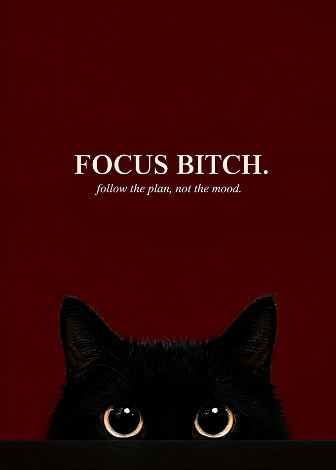 Motivational Black Cat Poster