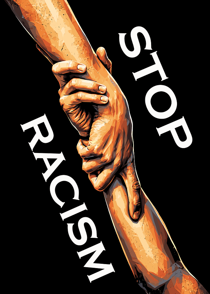 Stop Racism Handshake Poster