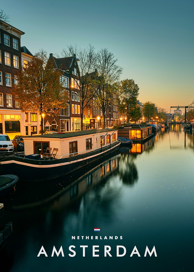 Amsterdam Canal at Twilight
