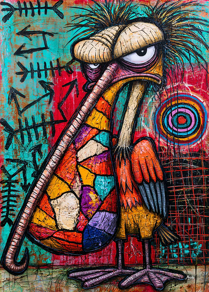 The Disheveled Pelican - Psychedelic Pop Surrealist Art