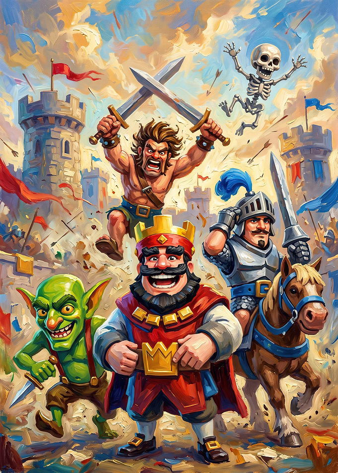 Clash Royale Characters Battle Scene